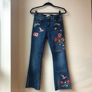 Zara Embroidered Flare Jeans